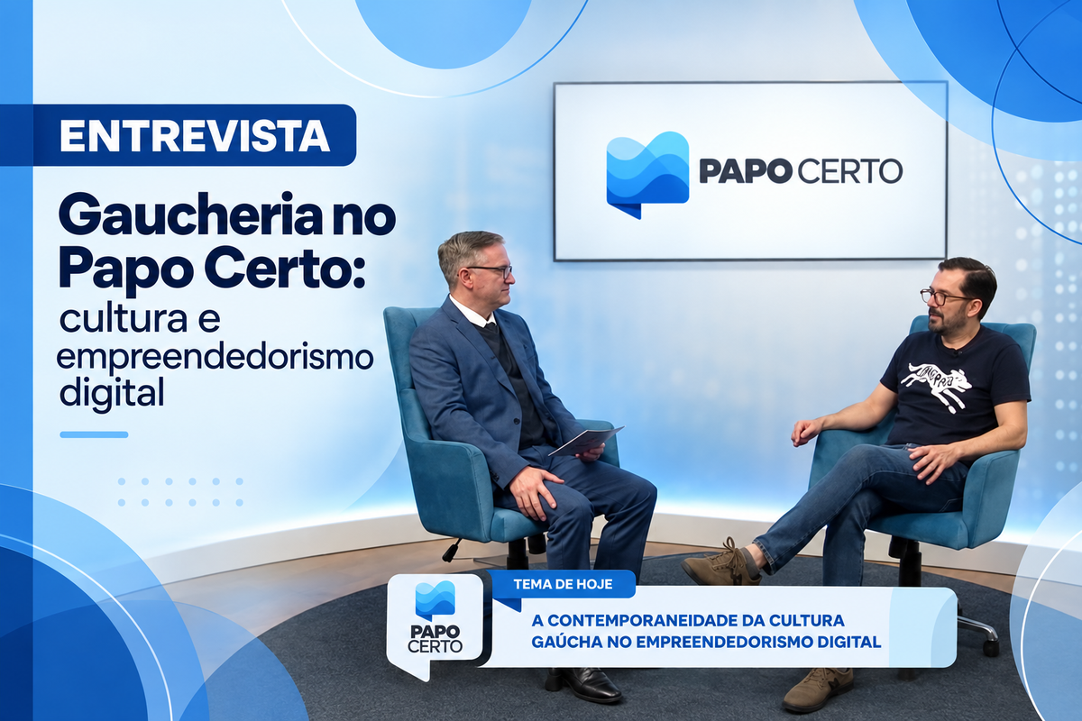 Gilnei Silva em entrevista no programa Papo Certo sobre cultura gaúcha e empreendedorismo digital