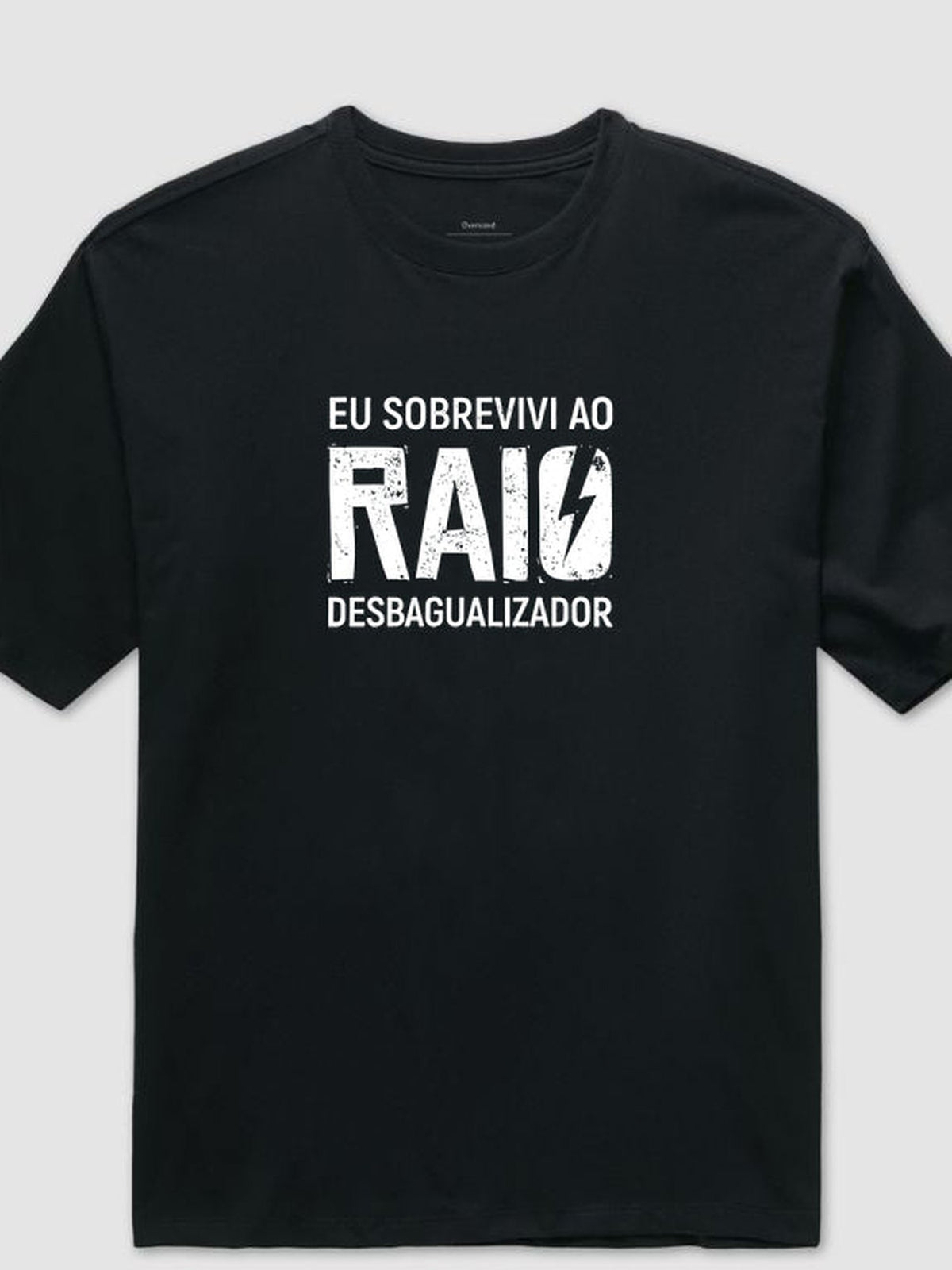 Camiseta Sobrevivi ao Raio Desbagualizador oversized, modelagem unissex