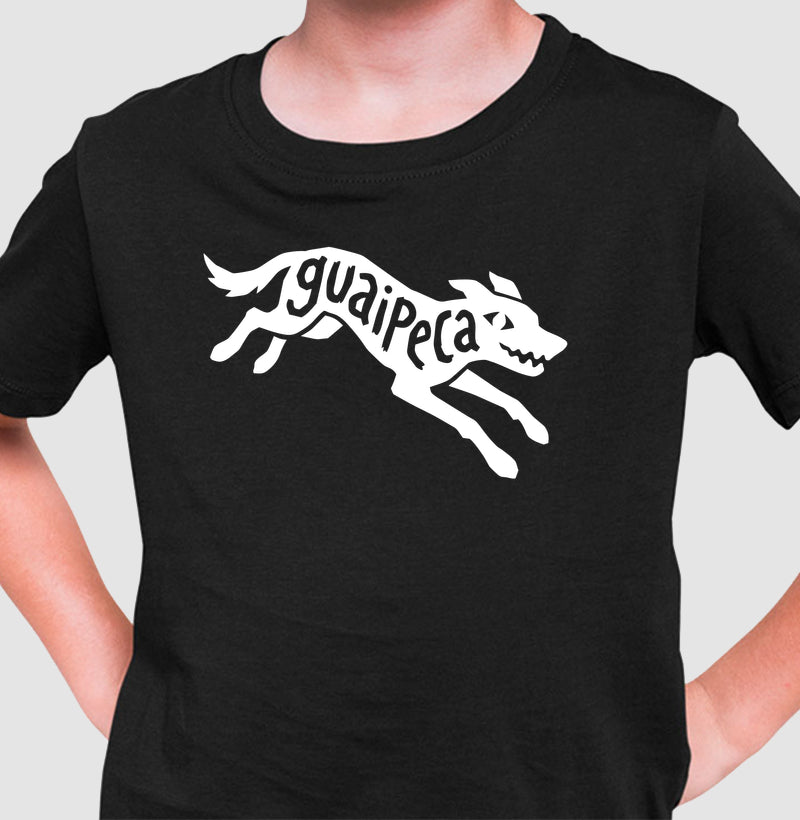 Camiseta Guaipeca infantil na cor preta, do 2 aos 14 anos